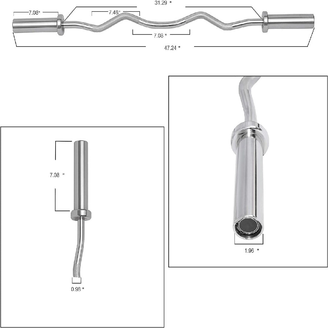 Only Supports Self Pickup-48 Inch Olympic Barbell Bar, 2 Inch Curl Barbell Bar For Deadlifts, Hip Thrusts, Squats, Biceps Training - Home Gym Weighted Barbell Bar.